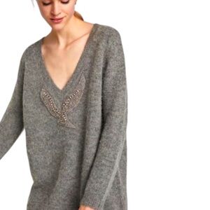 Zara gray embellished sweater